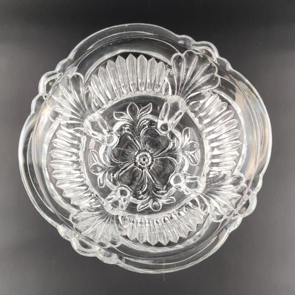 VTG MCM Crystal Candy Dish w/ Lid 4.25x5" Holiday Glam Footed Glass Bowl - Picture 3 of 6